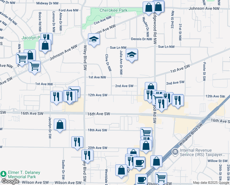 map of restaurants, bars, coffee shops, grocery stores, and more near in Cedar Rapids