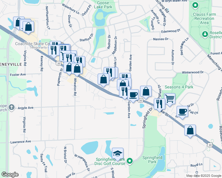 map of restaurants, bars, coffee shops, grocery stores, and more near 329 Veneto in Bloomingdale