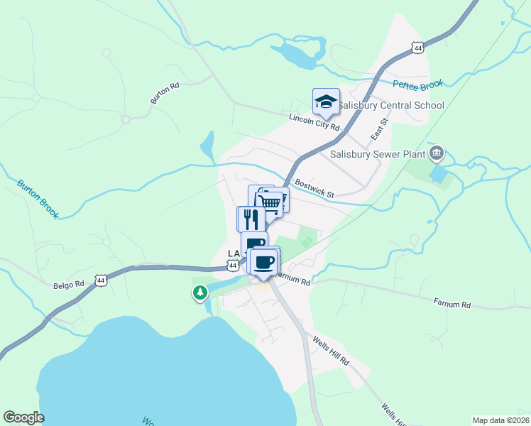 map of restaurants, bars, coffee shops, grocery stores, and more near 327 Main Street in Salisbury