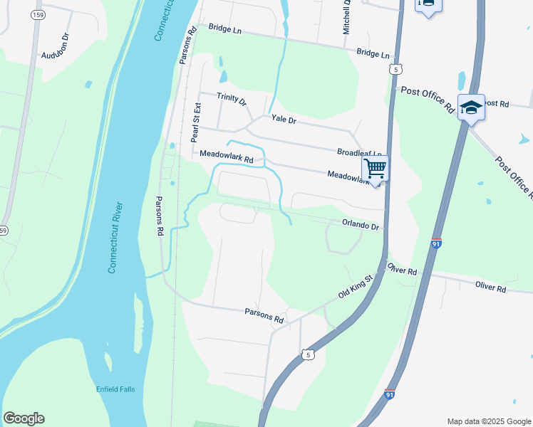 map of restaurants, bars, coffee shops, grocery stores, and more near 36 The Hamlet in Enfield