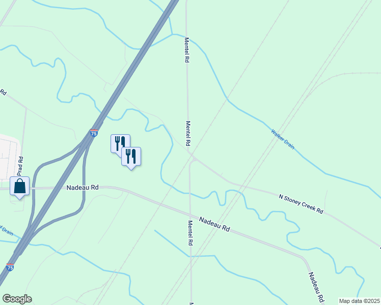 map of restaurants, bars, coffee shops, grocery stores, and more near 6058 North Stoney Creek Road in Monroe