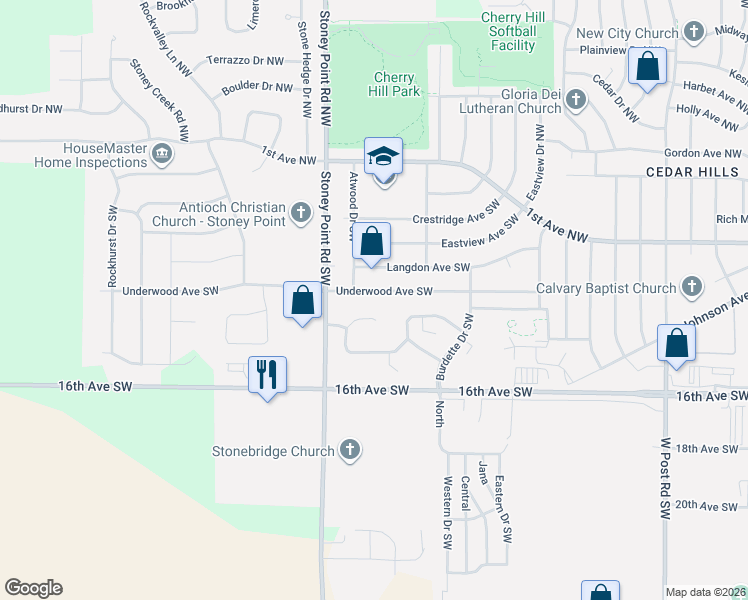 map of restaurants, bars, coffee shops, grocery stores, and more near 6317 Underwood Avenue Southwest in Cedar Rapids