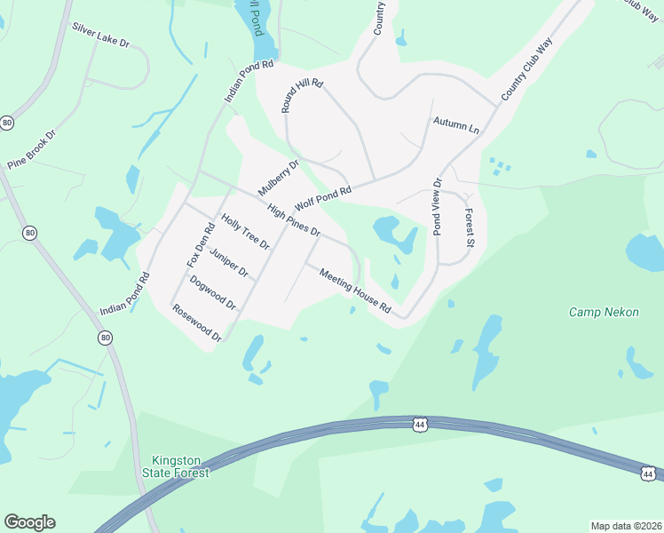 map of restaurants, bars, coffee shops, grocery stores, and more near 95 High Pines Drive in Kingston