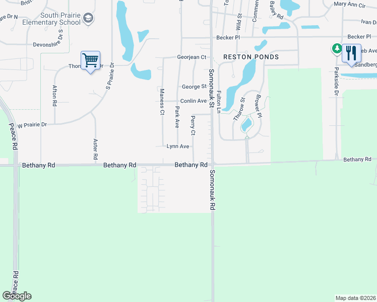 map of restaurants, bars, coffee shops, grocery stores, and more near 1905 Perry Court in Sycamore