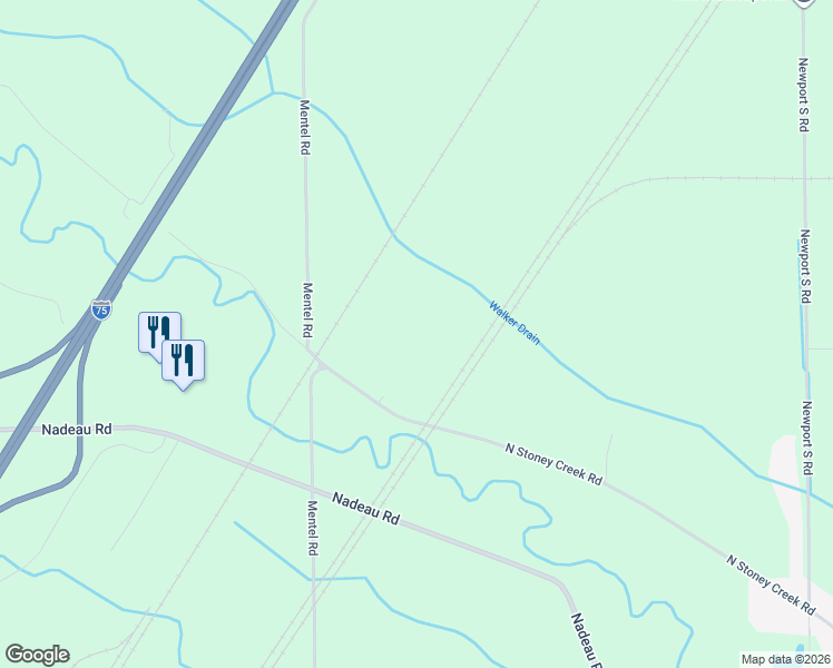 map of restaurants, bars, coffee shops, grocery stores, and more near 6070 North Stoney Creek Road in Monroe