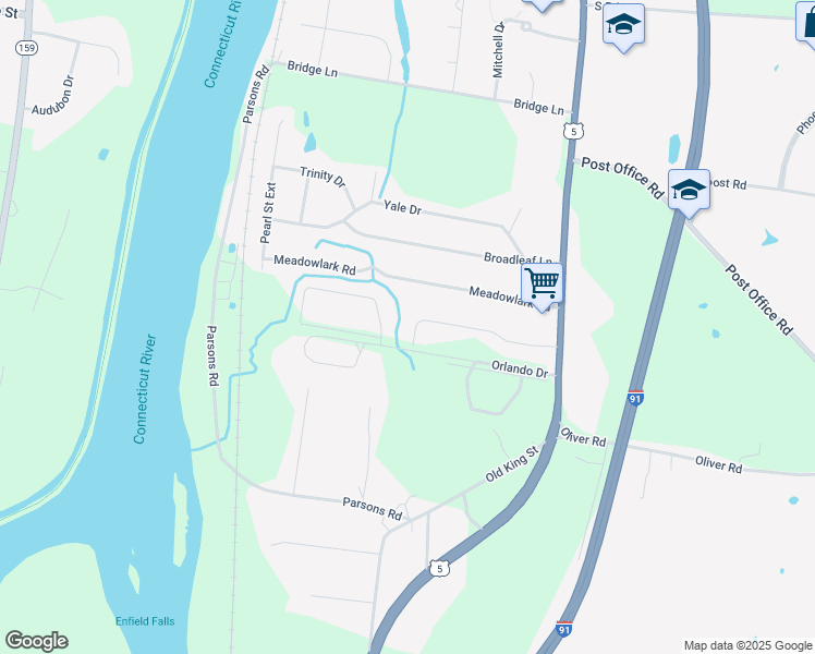 map of restaurants, bars, coffee shops, grocery stores, and more near 30 Orbit Drive in Enfield