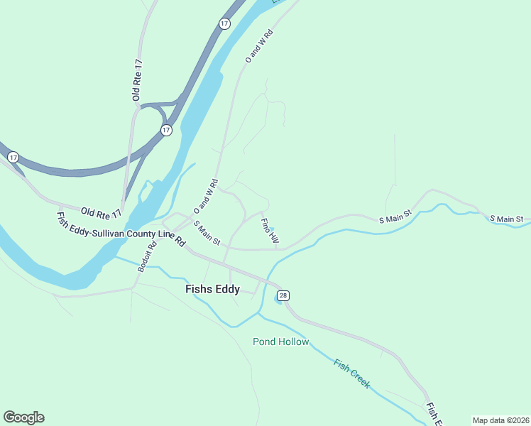map of restaurants, bars, coffee shops, grocery stores, and more near 48 Post Office Street in Fishs Eddy