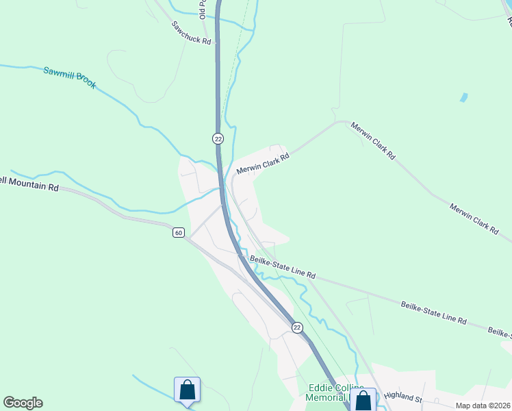 map of restaurants, bars, coffee shops, grocery stores, and more near 38 Merwin Clark Road in Millerton