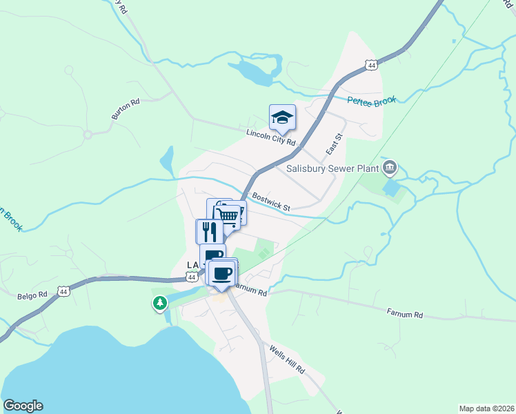 map of restaurants, bars, coffee shops, grocery stores, and more near 308 Main Street in Salisbury