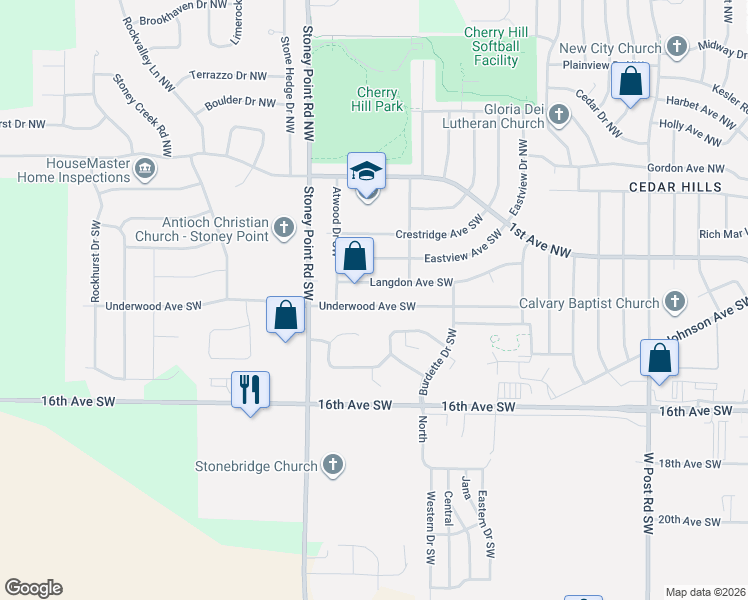 map of restaurants, bars, coffee shops, grocery stores, and more near 6221 Underwood Avenue Southwest in Cedar Rapids