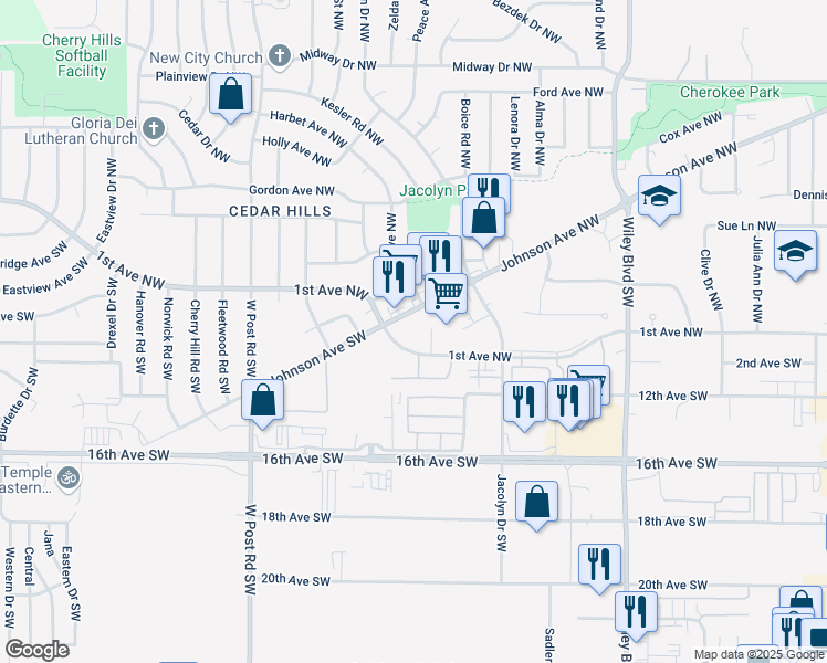 map of restaurants, bars, coffee shops, grocery stores, and more near in Cedar Rapids