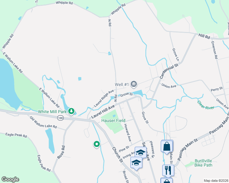 map of restaurants, bars, coffee shops, grocery stores, and more near 163 Laurel Ridge Avenue in Burrillville