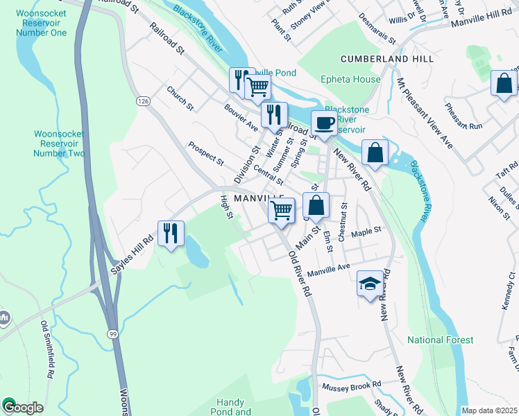 map of restaurants, bars, coffee shops, grocery stores, and more near in Lincoln