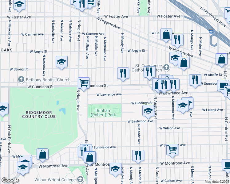 map of restaurants, bars, coffee shops, grocery stores, and more near in Chicago