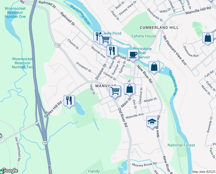 map of restaurants, bars, coffee shops, grocery stores, and more near in Lincoln