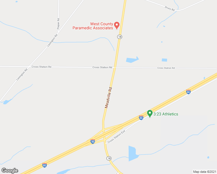 map of restaurants, bars, coffee shops, grocery stores, and more near 7490 Meadville Road in Girard