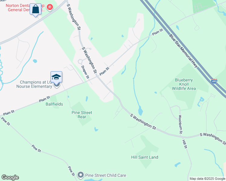 map of restaurants, bars, coffee shops, grocery stores, and more near 82 South Washington Street in Taunton