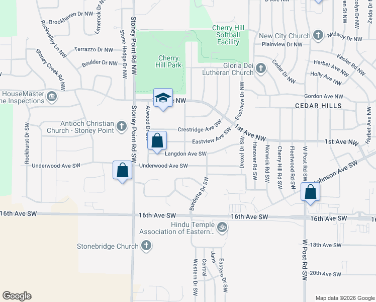 map of restaurants, bars, coffee shops, grocery stores, and more near 233 Broadmore Road Southwest in Cedar Rapids