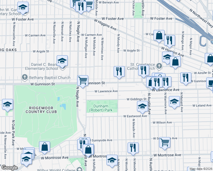 map of restaurants, bars, coffee shops, grocery stores, and more near in Chicago