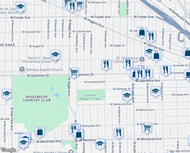 map of restaurants, bars, coffee shops, grocery stores, and more near in Chicago