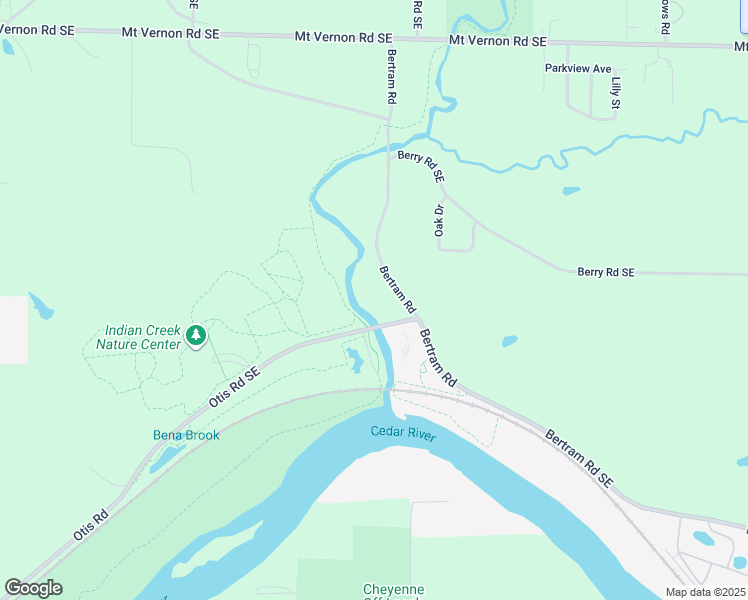 map of restaurants, bars, coffee shops, grocery stores, and more near 1510 Bertram Road Southeast in Cedar Rapids