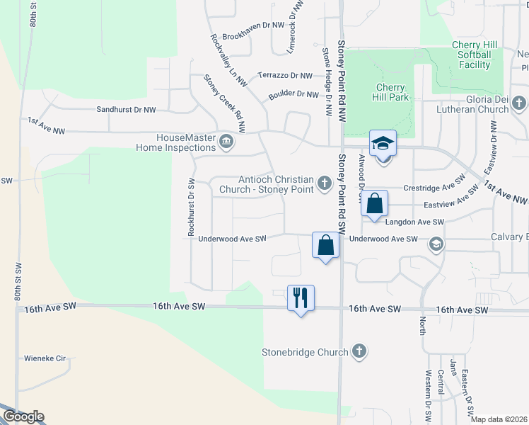 map of restaurants, bars, coffee shops, grocery stores, and more near 6820 Stone Meadow Drive Southwest in Cedar Rapids
