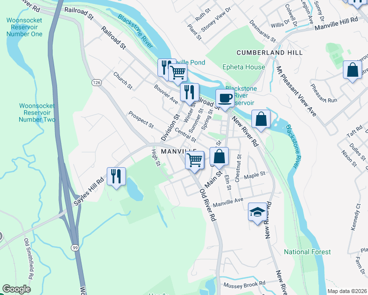 map of restaurants, bars, coffee shops, grocery stores, and more near in Lincoln