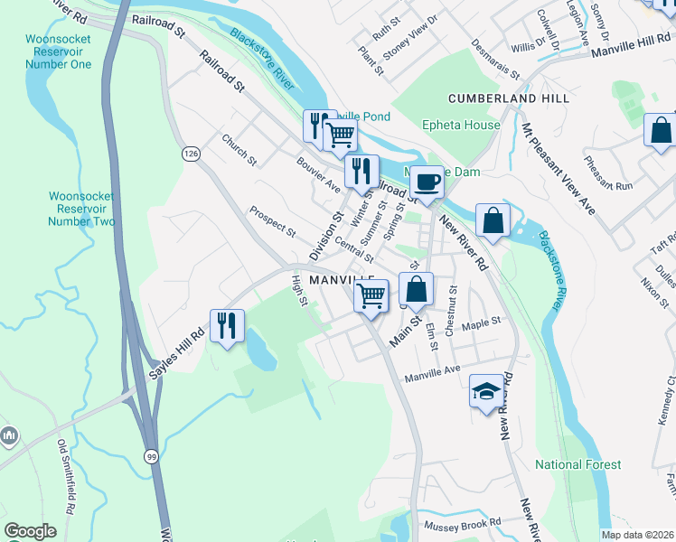 map of restaurants, bars, coffee shops, grocery stores, and more near in Lincoln