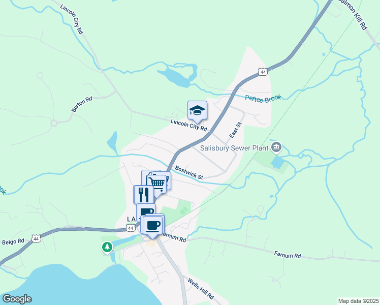 map of restaurants, bars, coffee shops, grocery stores, and more near 5 Lakeview Avenue in Salisbury