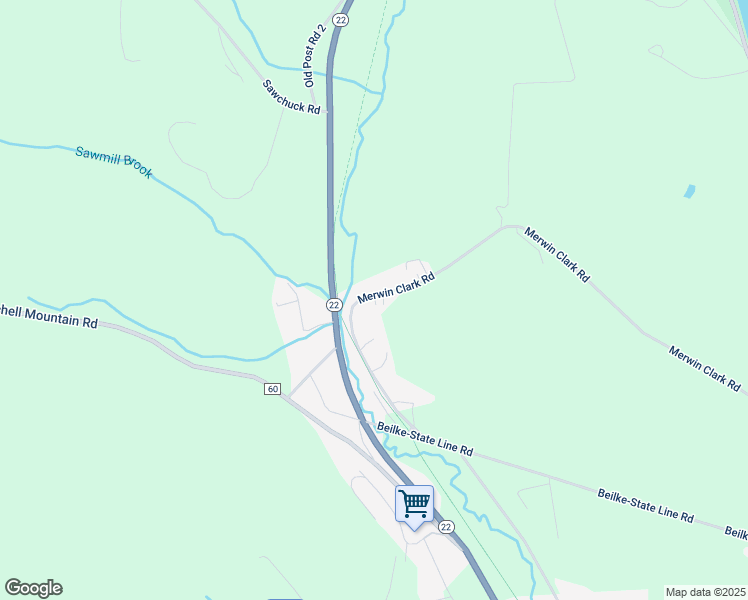 map of restaurants, bars, coffee shops, grocery stores, and more near 82 Merwin Clark Road in Millerton