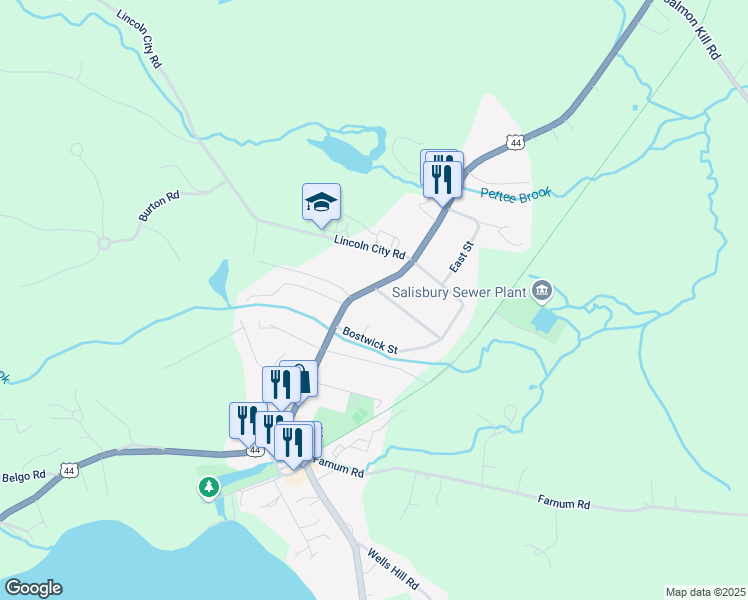 map of restaurants, bars, coffee shops, grocery stores, and more near 5 Lakeview Avenue in Salisbury