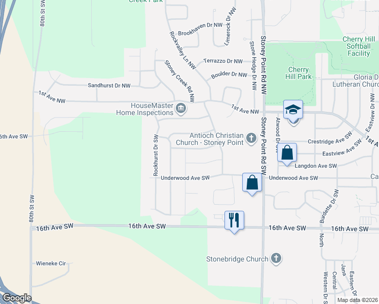 map of restaurants, bars, coffee shops, grocery stores, and more near 6820 Stone Meadow Dr SW in Cedar Rapids