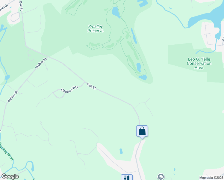 map of restaurants, bars, coffee shops, grocery stores, and more near 111 Oak Street in Taunton