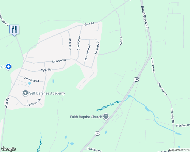 map of restaurants, bars, coffee shops, grocery stores, and more near 47 Kennedy Drive in Enfield