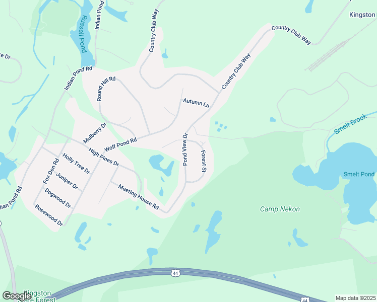 map of restaurants, bars, coffee shops, grocery stores, and more near 56 Pond View Drive in Kingston