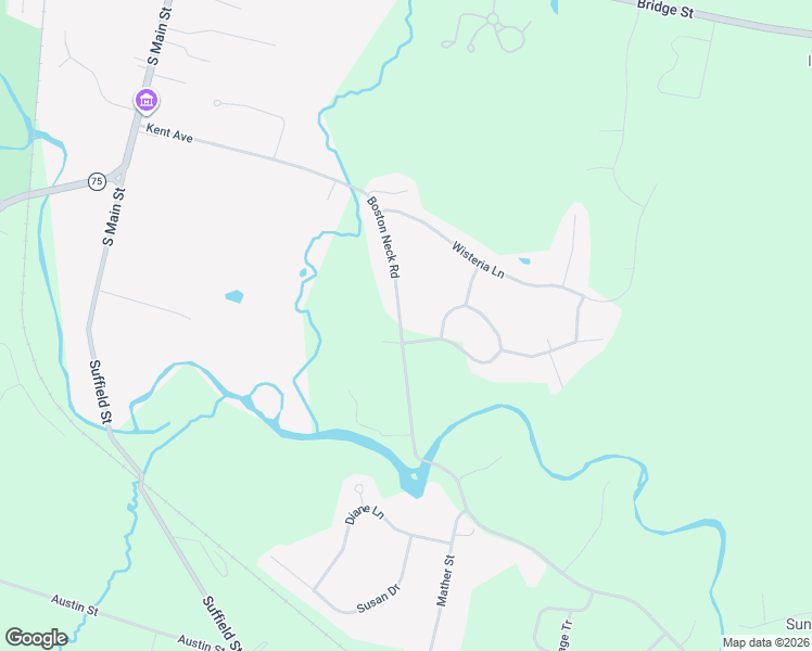 map of restaurants, bars, coffee shops, grocery stores, and more near 433 Boston Neck Road in Suffield