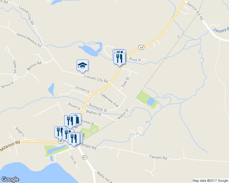 map of restaurants, bars, coffee shops, grocery stores, and more near 18 Lakeview Avenue in Salisbury