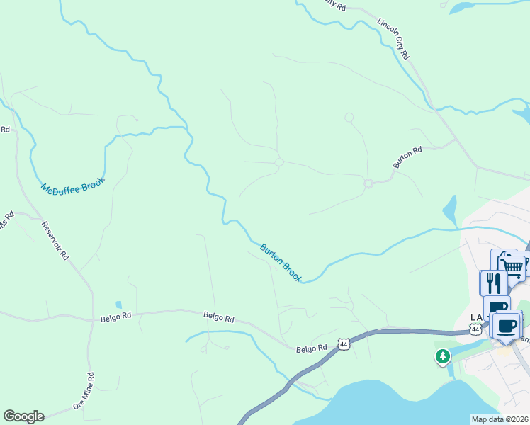 map of restaurants, bars, coffee shops, grocery stores, and more near 58 Covered Bridge Road in Salisbury