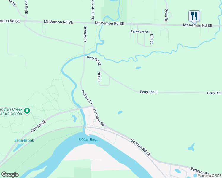 map of restaurants, bars, coffee shops, grocery stores, and more near 6217 Highview Drive Southeast in Cedar Rapids