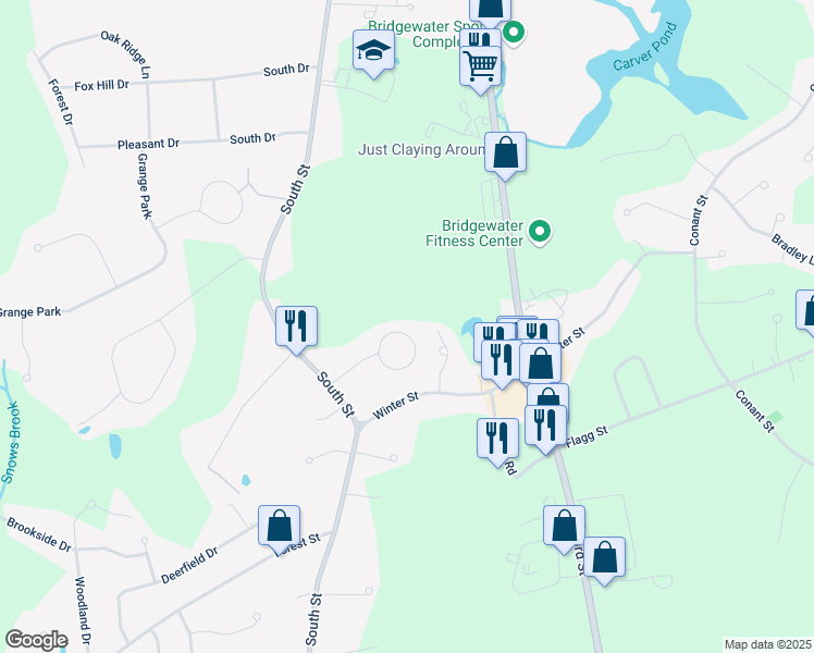 map of restaurants, bars, coffee shops, grocery stores, and more near 85 Jennifer Circle in Bridgewater