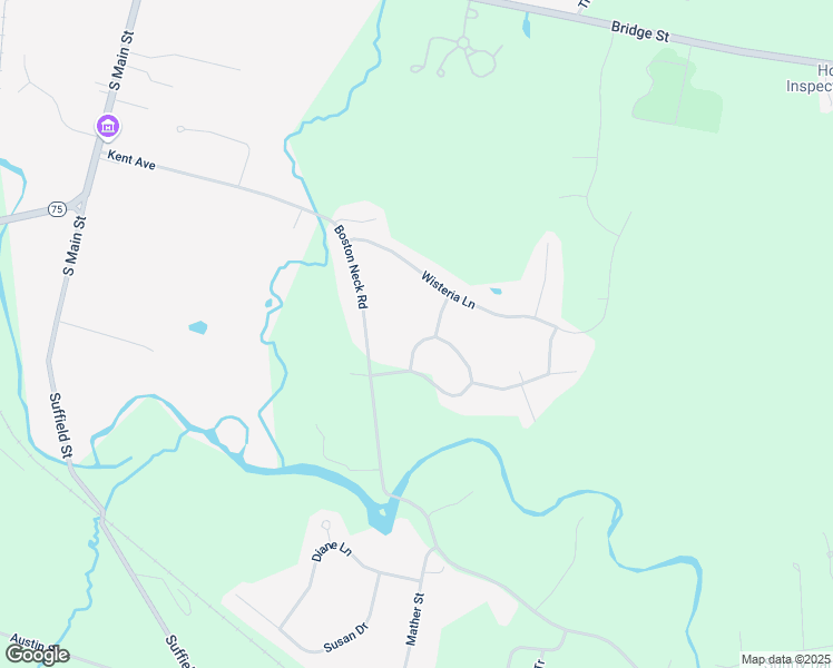 map of restaurants, bars, coffee shops, grocery stores, and more near 38 Stony Brook Drive in Suffield