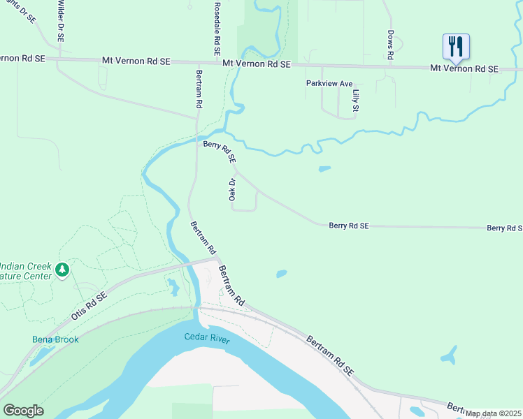 map of restaurants, bars, coffee shops, grocery stores, and more near 6217 Highview Drive Southeast in Cedar Rapids