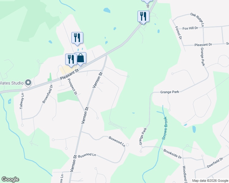 map of restaurants, bars, coffee shops, grocery stores, and more near 111 Norlen Park in Bridgewater