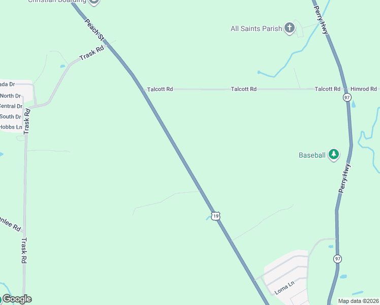 map of restaurants, bars, coffee shops, grocery stores, and more near 11441 Rte 19 N in Waterford