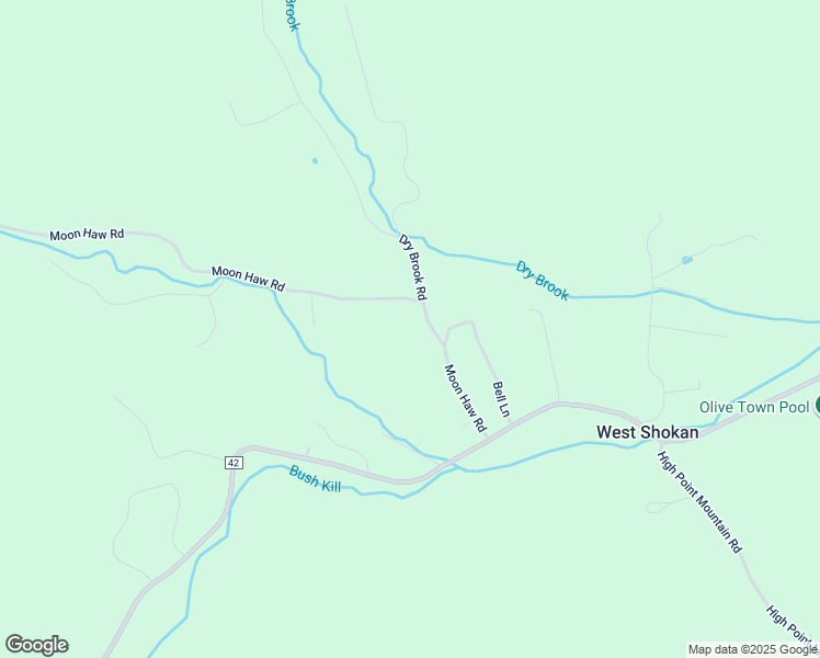 map of restaurants, bars, coffee shops, grocery stores, and more near 53 Moon Haw Road in West Shokan