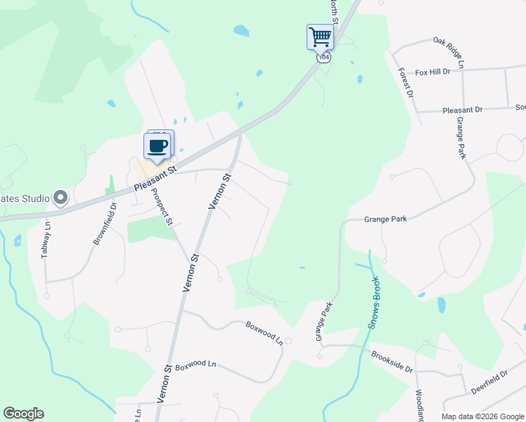 map of restaurants, bars, coffee shops, grocery stores, and more near 111 Norlen Park in Bridgewater