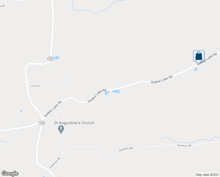 map of restaurants, bars, coffee shops, grocery stores, and more near 3211 Quaker Lake Road in Brackney