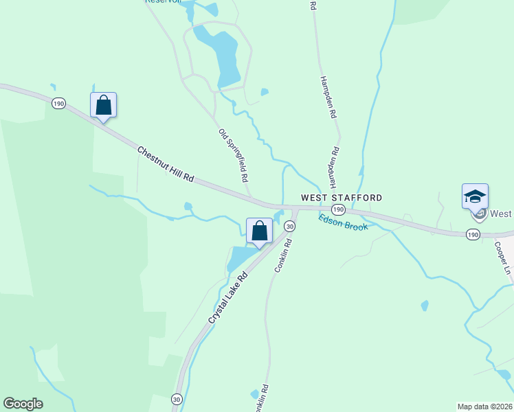 map of restaurants, bars, coffee shops, grocery stores, and more near 16 Chestnut Hill Road in Stafford