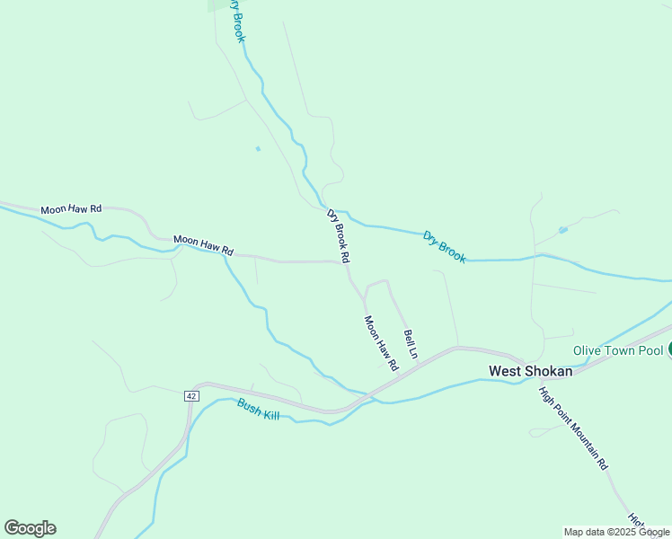 map of restaurants, bars, coffee shops, grocery stores, and more near 53 Moon Haw Road in West Shokan