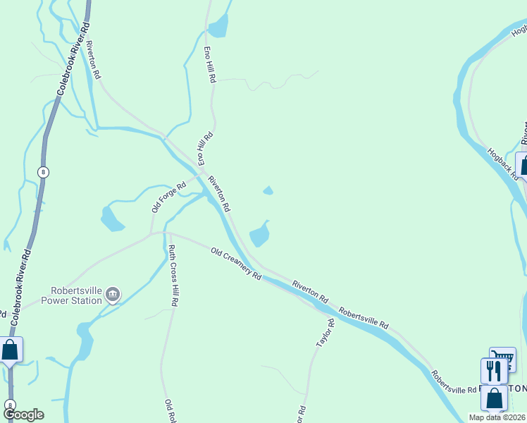 map of restaurants, bars, coffee shops, grocery stores, and more near 31 Old Creamery Road in Winsted